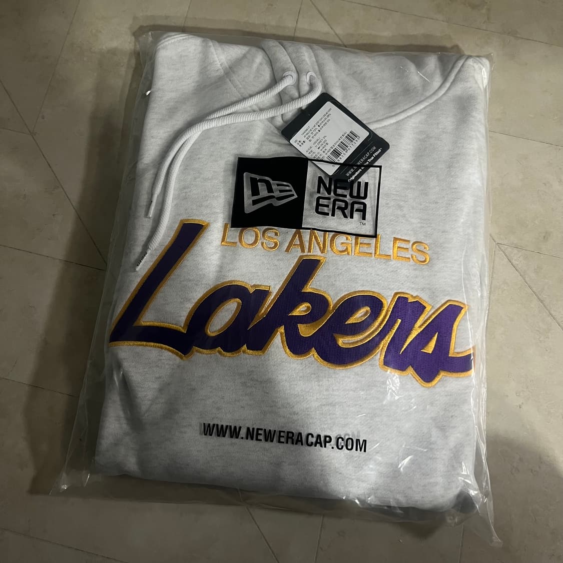 (새상품)뉴에라x엘엠씨 레이커스 로고 후드티 그레이 L XL 상품이미지1