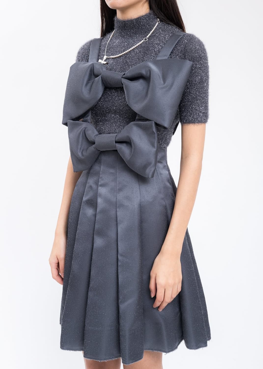 슈슈통 21AW 차콜 보우 드레스 상품이미지3