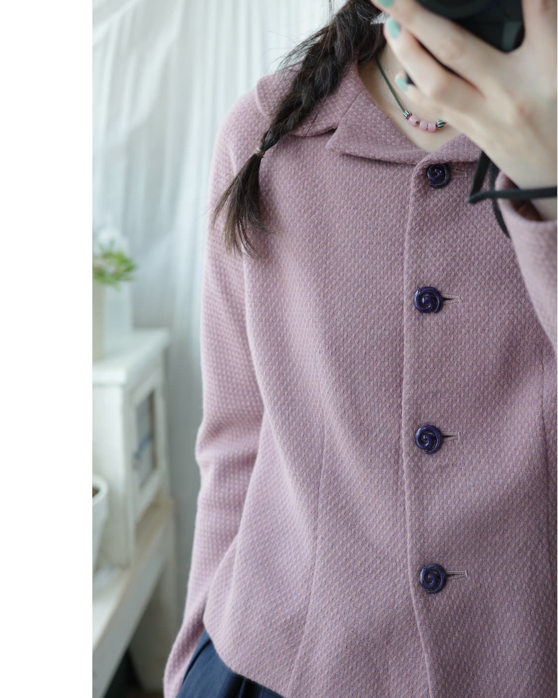 Deep pink round coat 상품이미지6