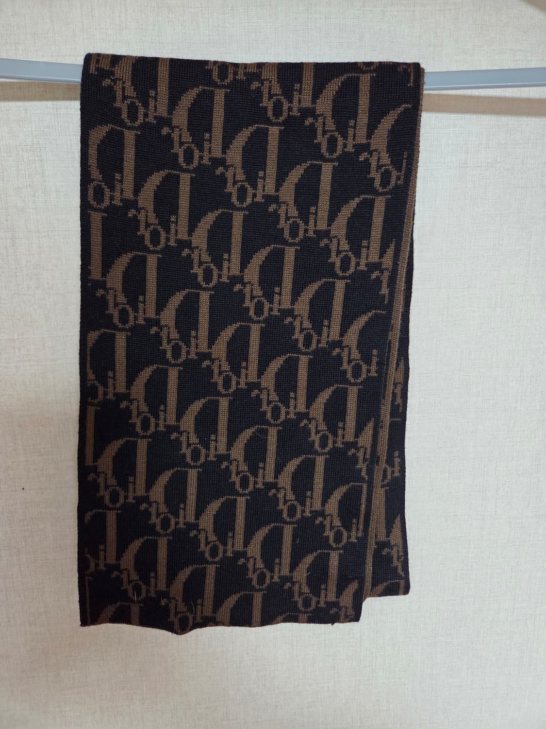 디올 Dior 로고 양면목도리 브라운/블랙 상품이미지1