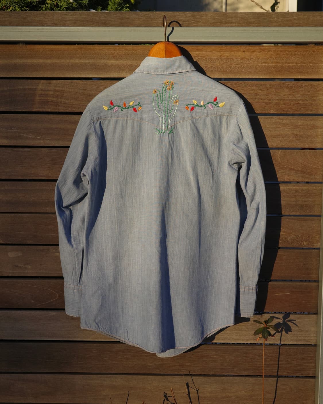 70‘s Lee 핸드 자수 샴브레이 셔츠 상품이미지5