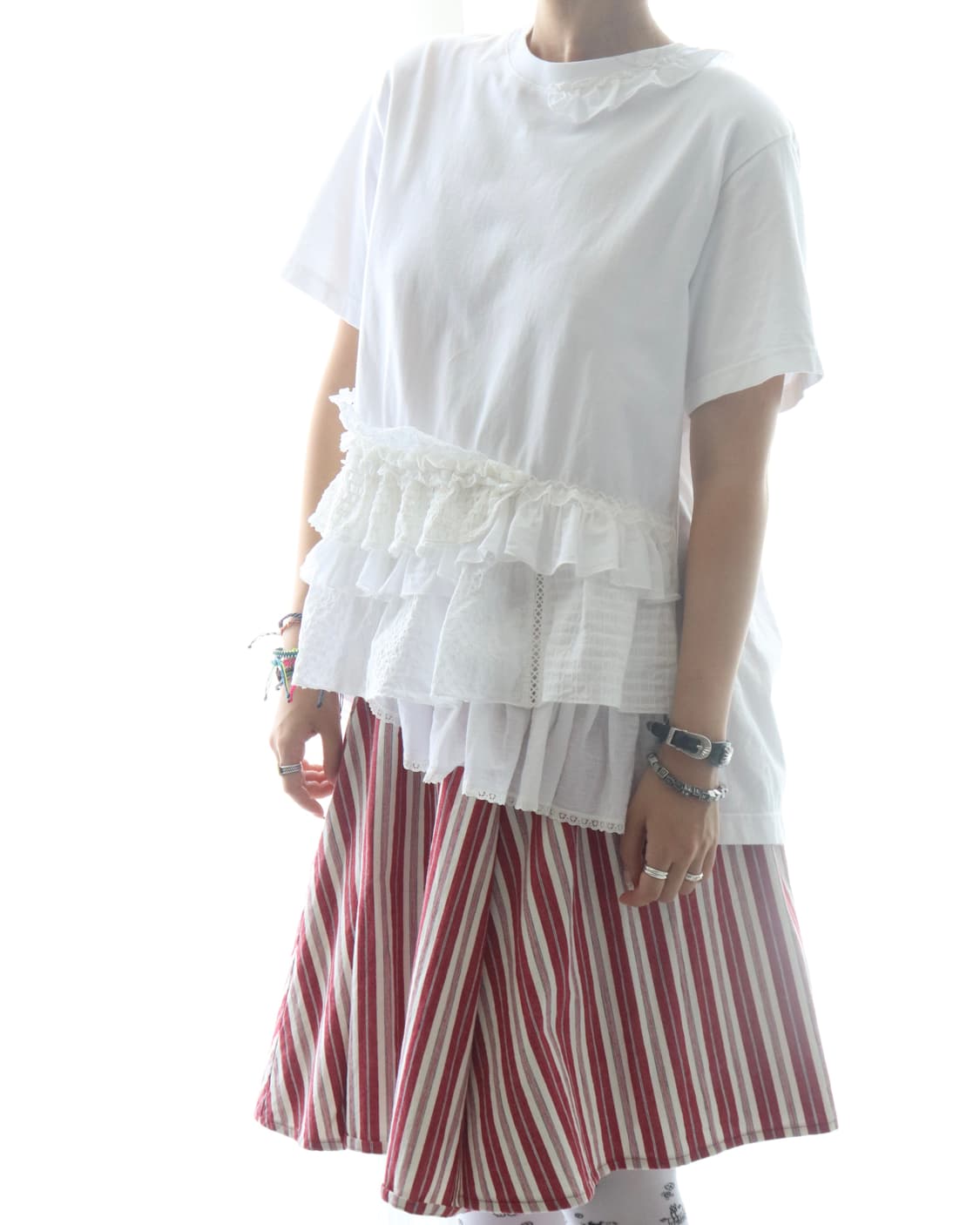 [Beams Boy] Tori-To Lace Frill T-Shirt 상품이미지4