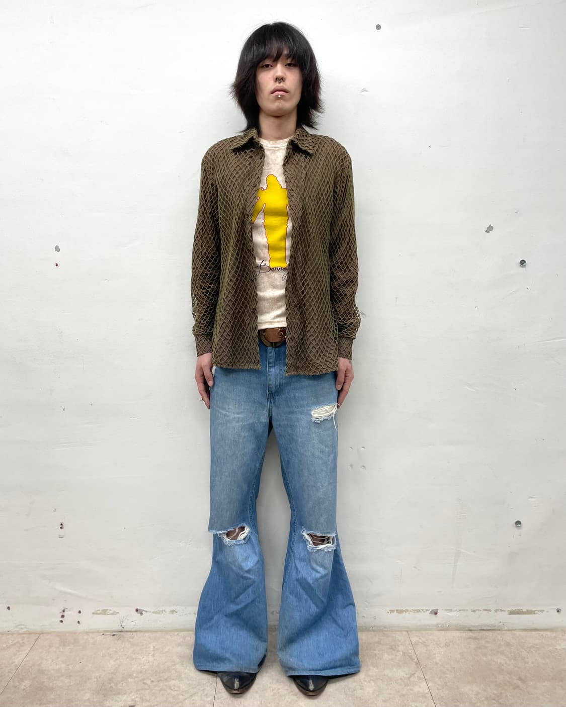 brown net play shirt  상품이미지5