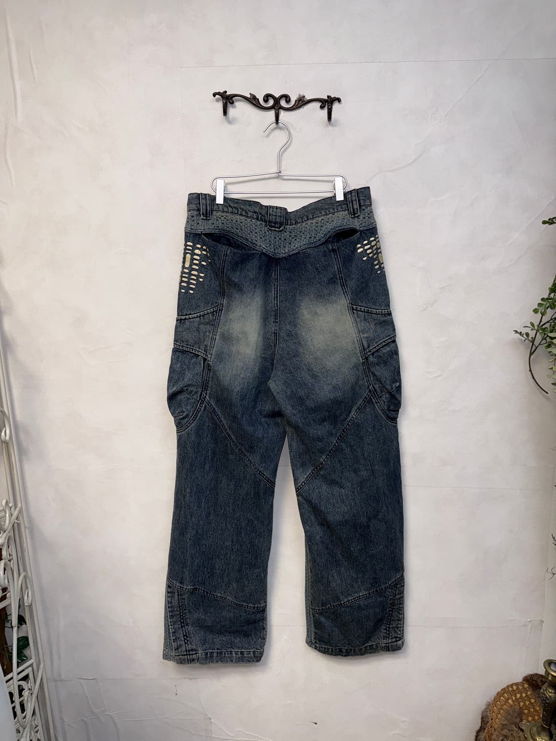 Ignota core:10 washed cargo pants blue L 상품이미지4