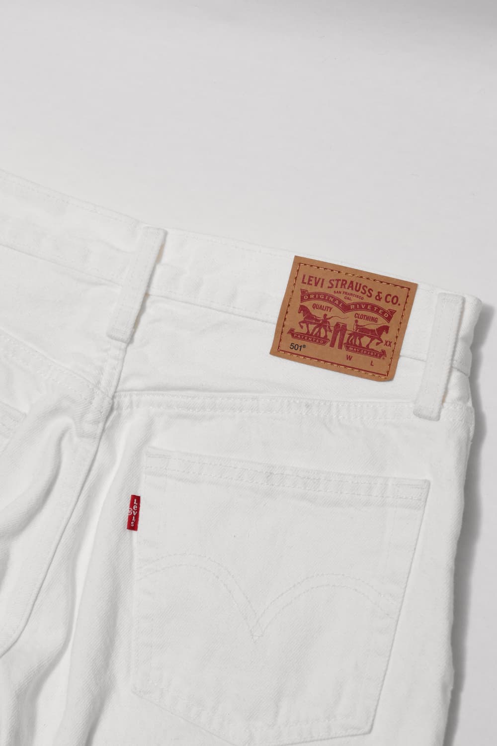 LEVIS 501 하이라이즈 스트레이트 레그 미사용 화이트 무파진 상품이미지8