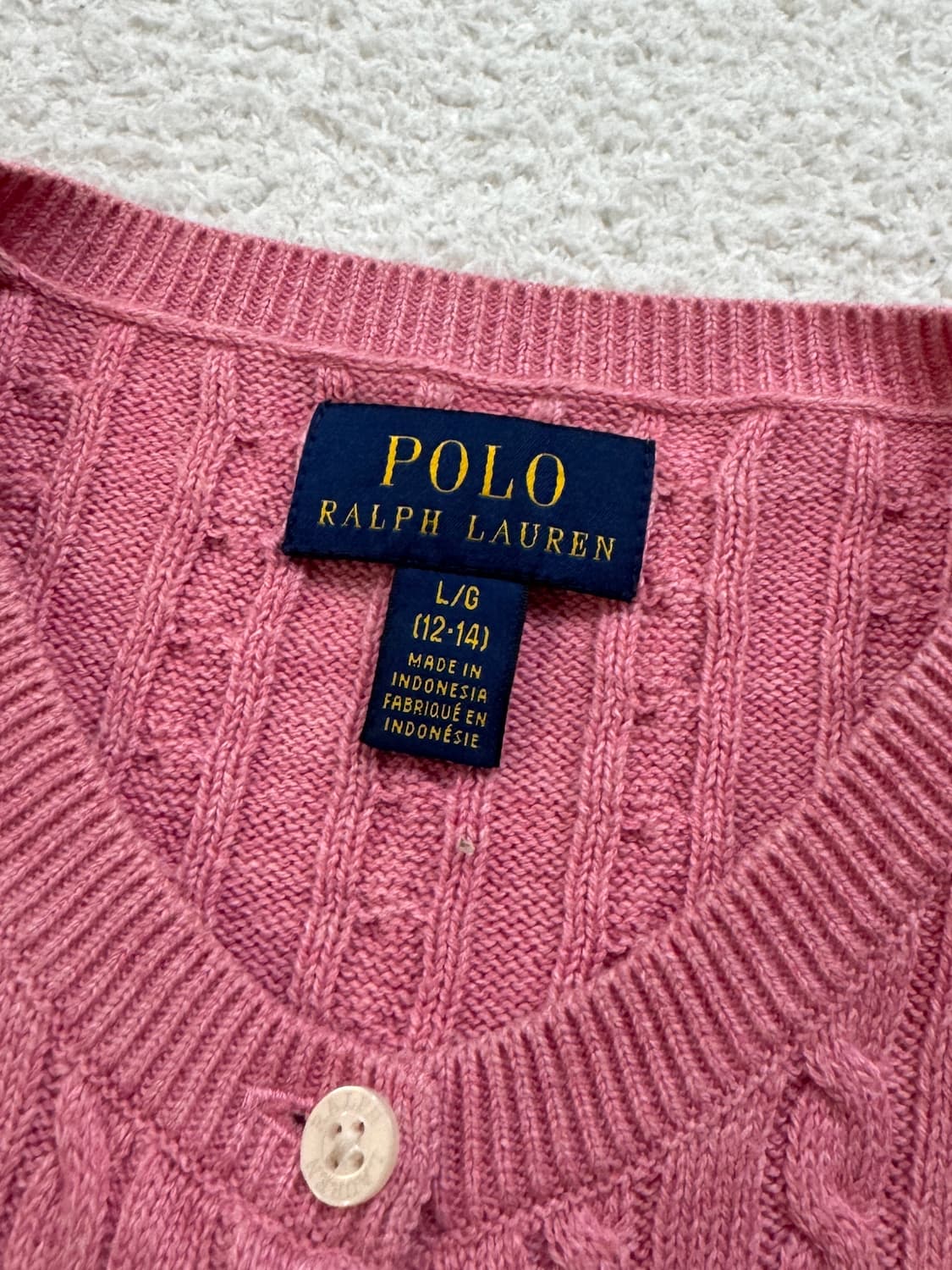 폴로 연핑크 우먼 가디건 상품이미지4