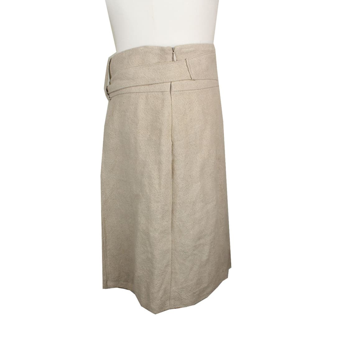 발렌시아가 베이지 린넨 주름 플레어 스커트 상품이미지3