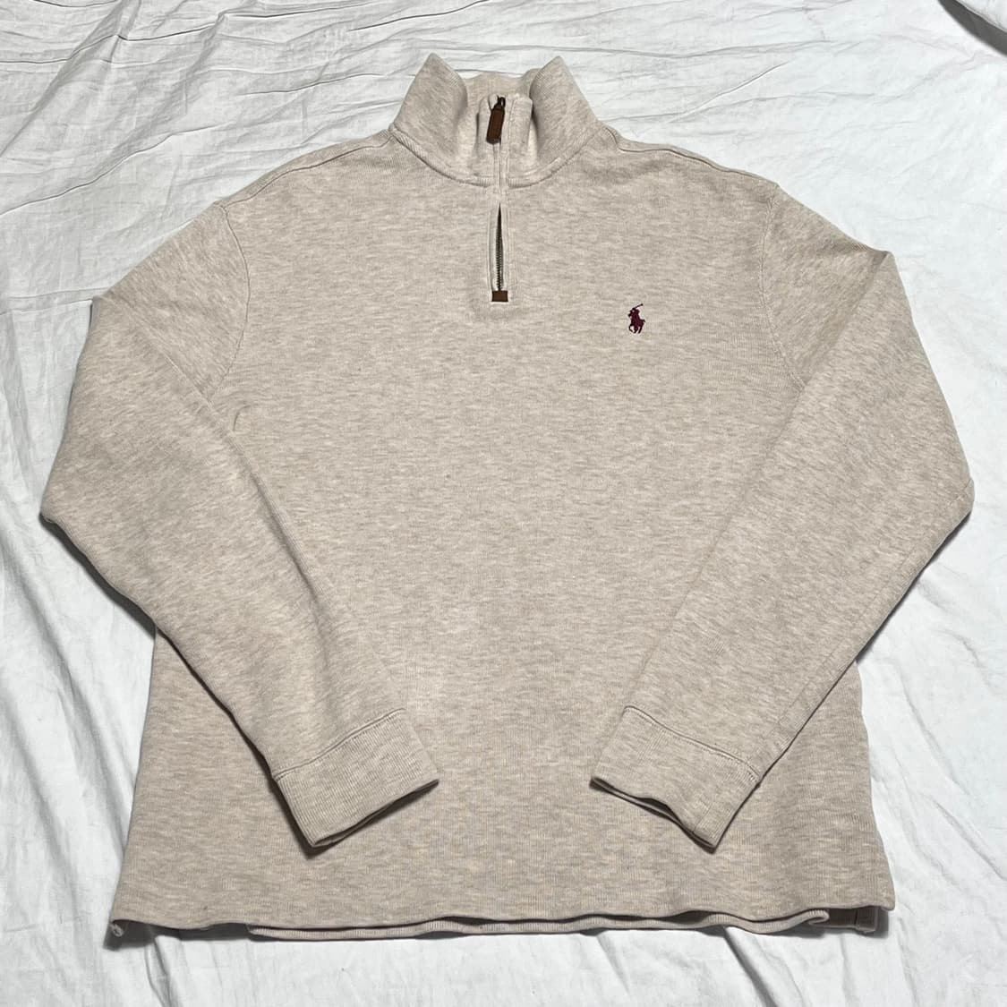 M 폴로랄프로렌 코튼 반집업 니트 베이지 상품이미지2