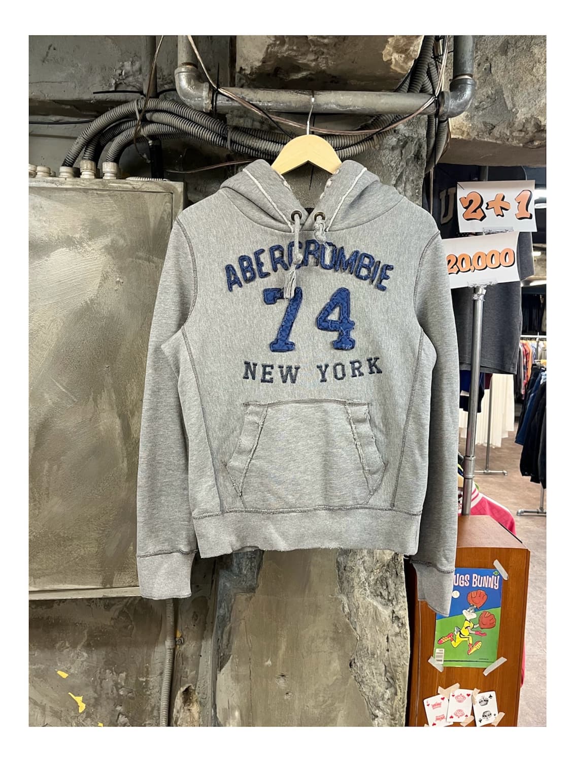 아베크롬비 기모 후드티 그레이 S #csz4165 상품이미지1