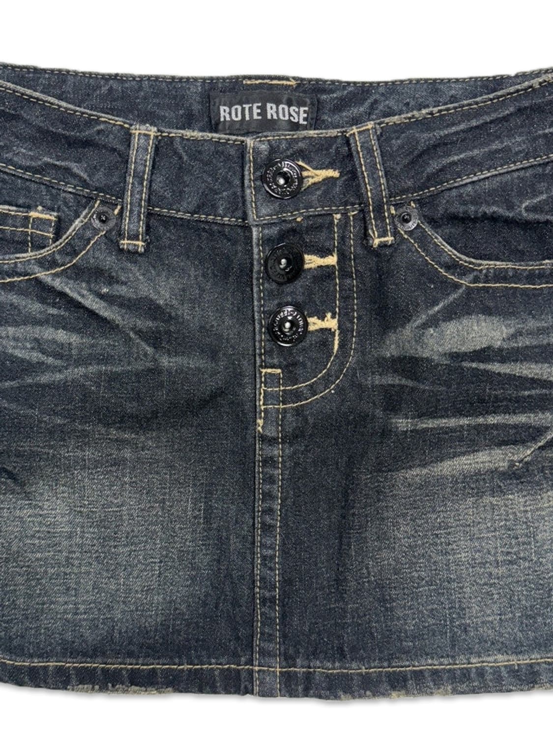 빈티지 ROTE ROSE 로우라이즈 데님 미니 스커트 상품이미지3