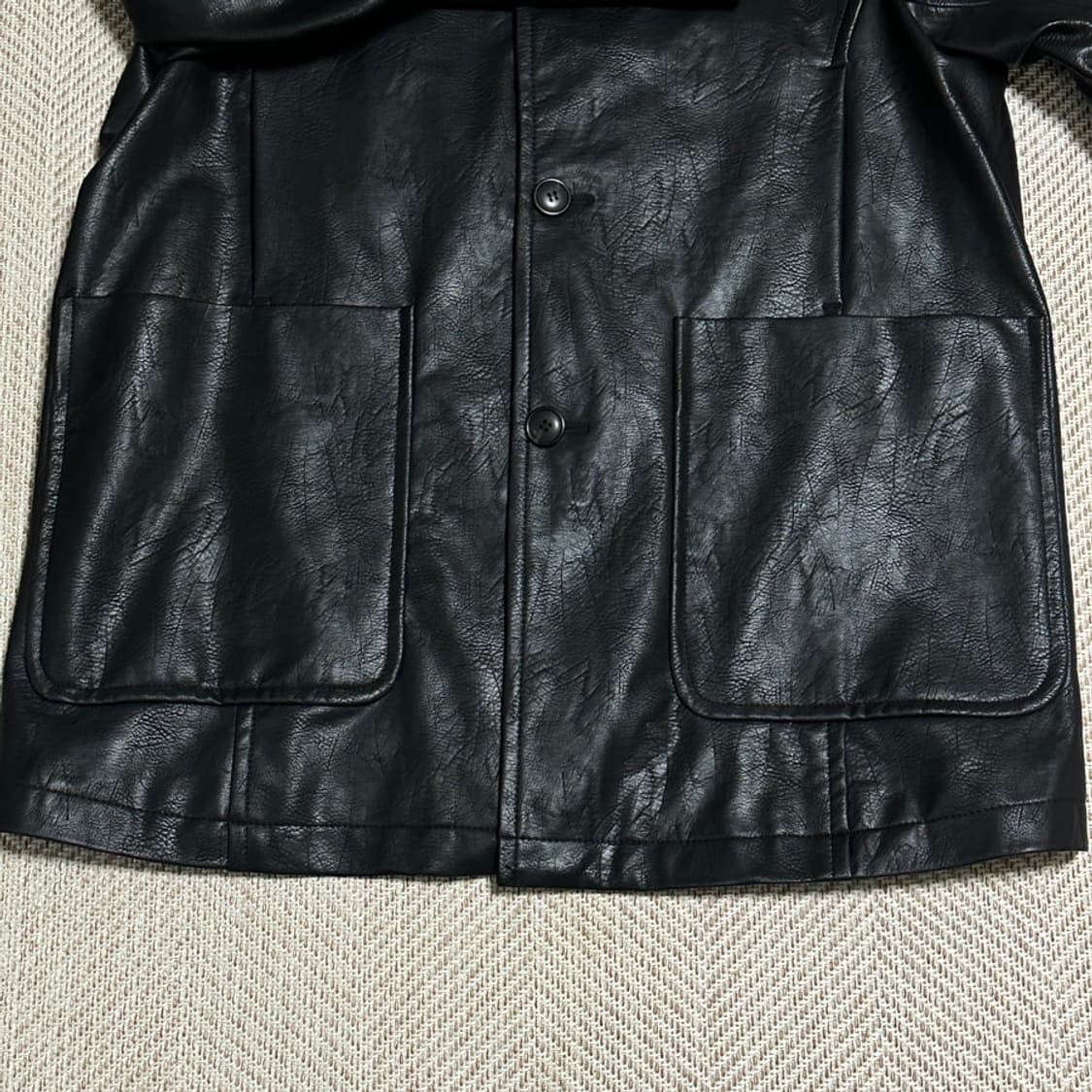 벨리에 에코 레더 카코트 블랙 S 상품이미지9