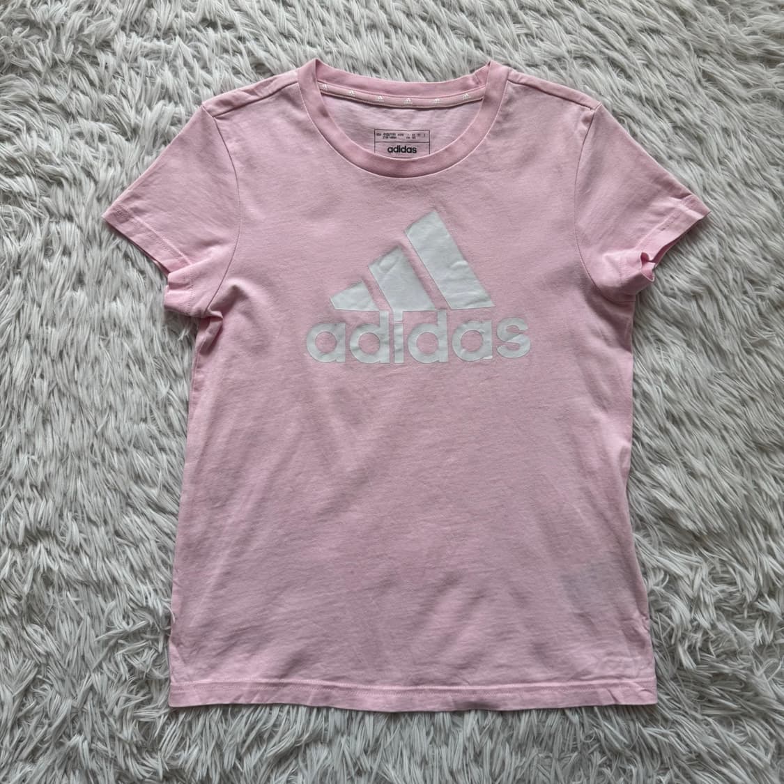 ADIDAS 일본빈티지 슬림핏 크롭티 아디다스 딱붙핏 반팔 XS 36 상품이미지2