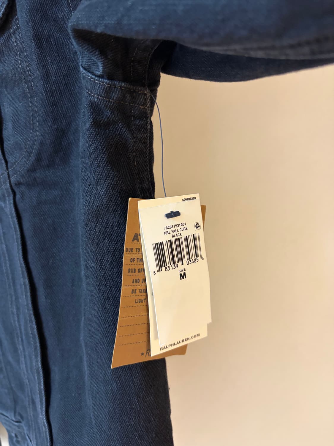 RRL 블랙 데님 트러커 새거 M 상품이미지3