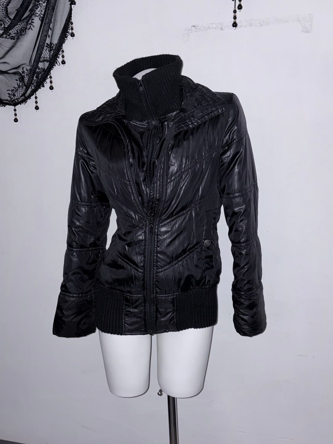 00s 유광 경량패딩 멀티집업 와투케 스트릿 y2k 락시크 고스펑크 상품이미지2