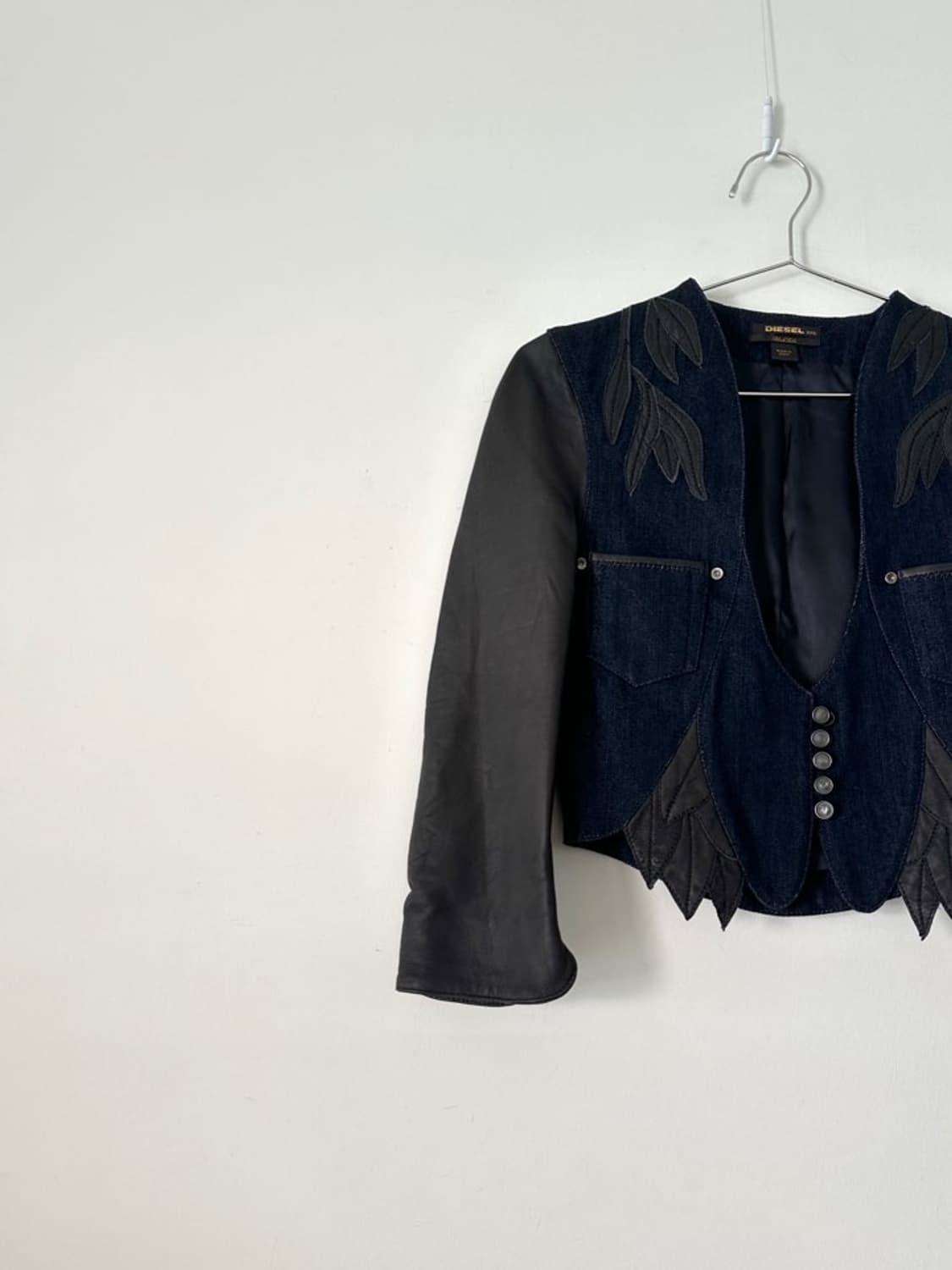 DIESEL BLACK GOLD crop denim & lamb jk 상품이미지3