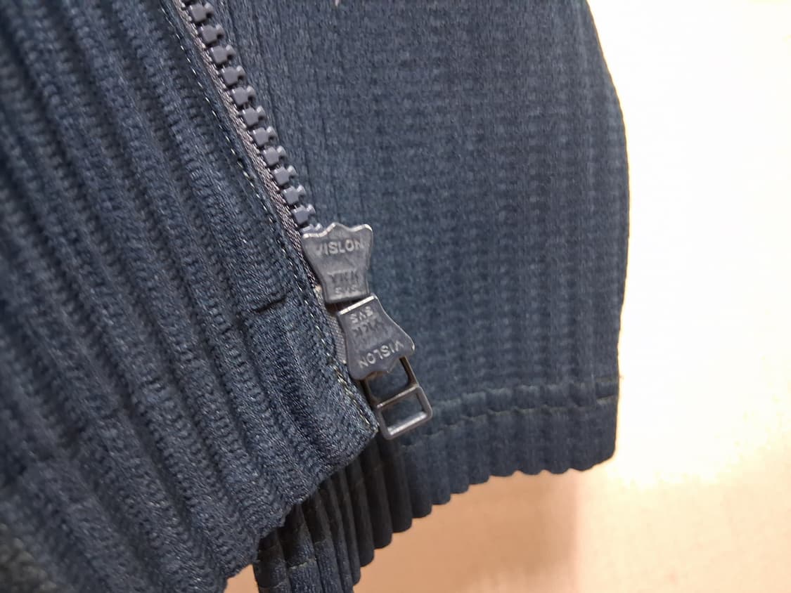 이세이미야케 옴머 플리쎄 집업후드 플리츠  쟈켓 남색네이비 블루네이비칼라 상품이미지7