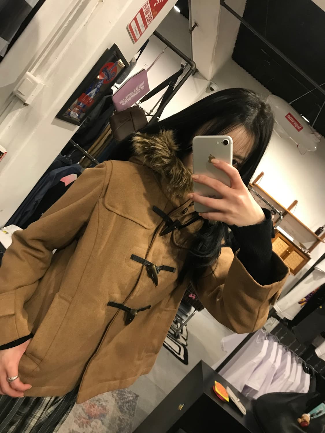 earth music&ecology Fur Duffle Coat 상품이미지4