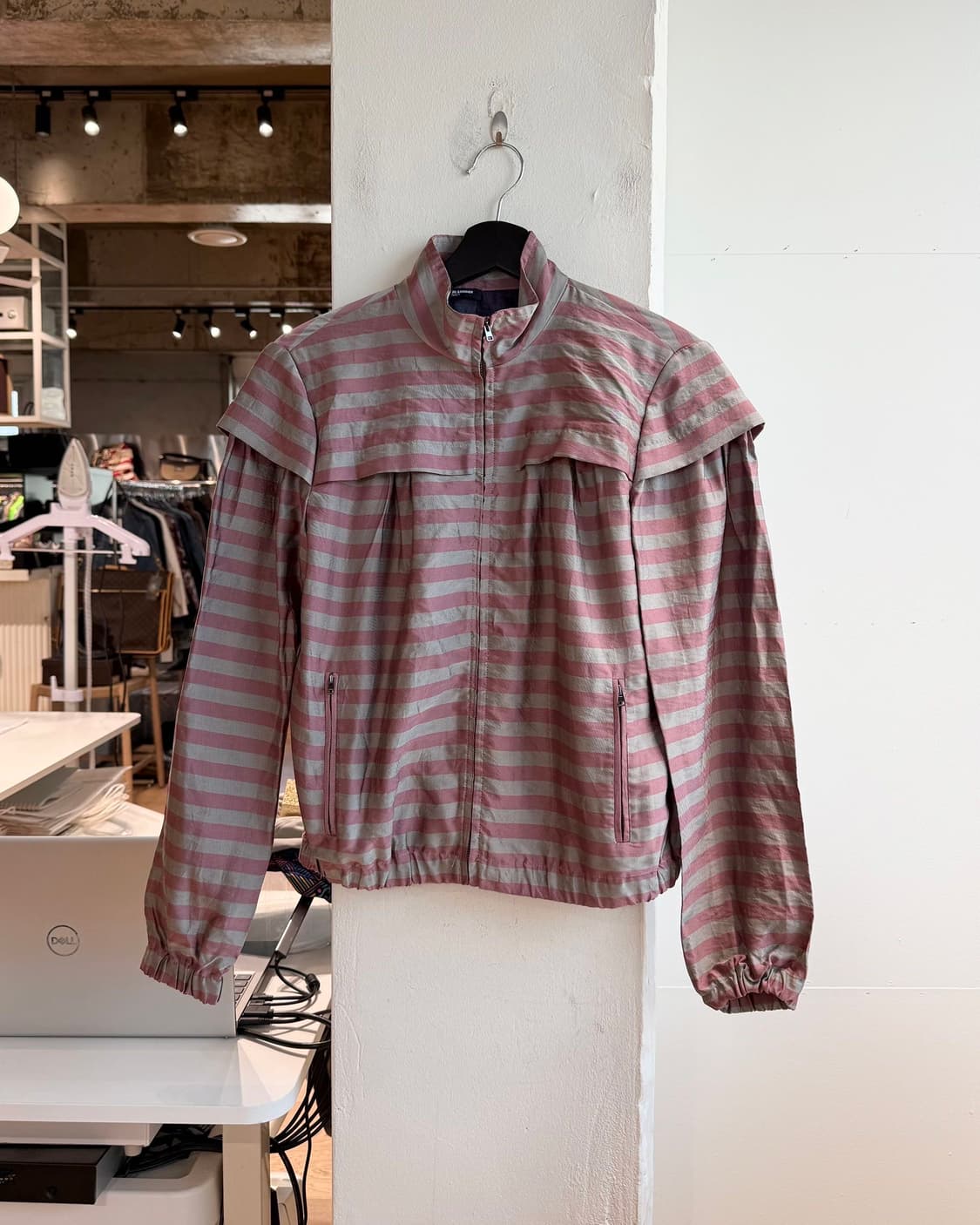 질샌더 네이비 딥핑크 스트라이프 자켓  상품이미지2