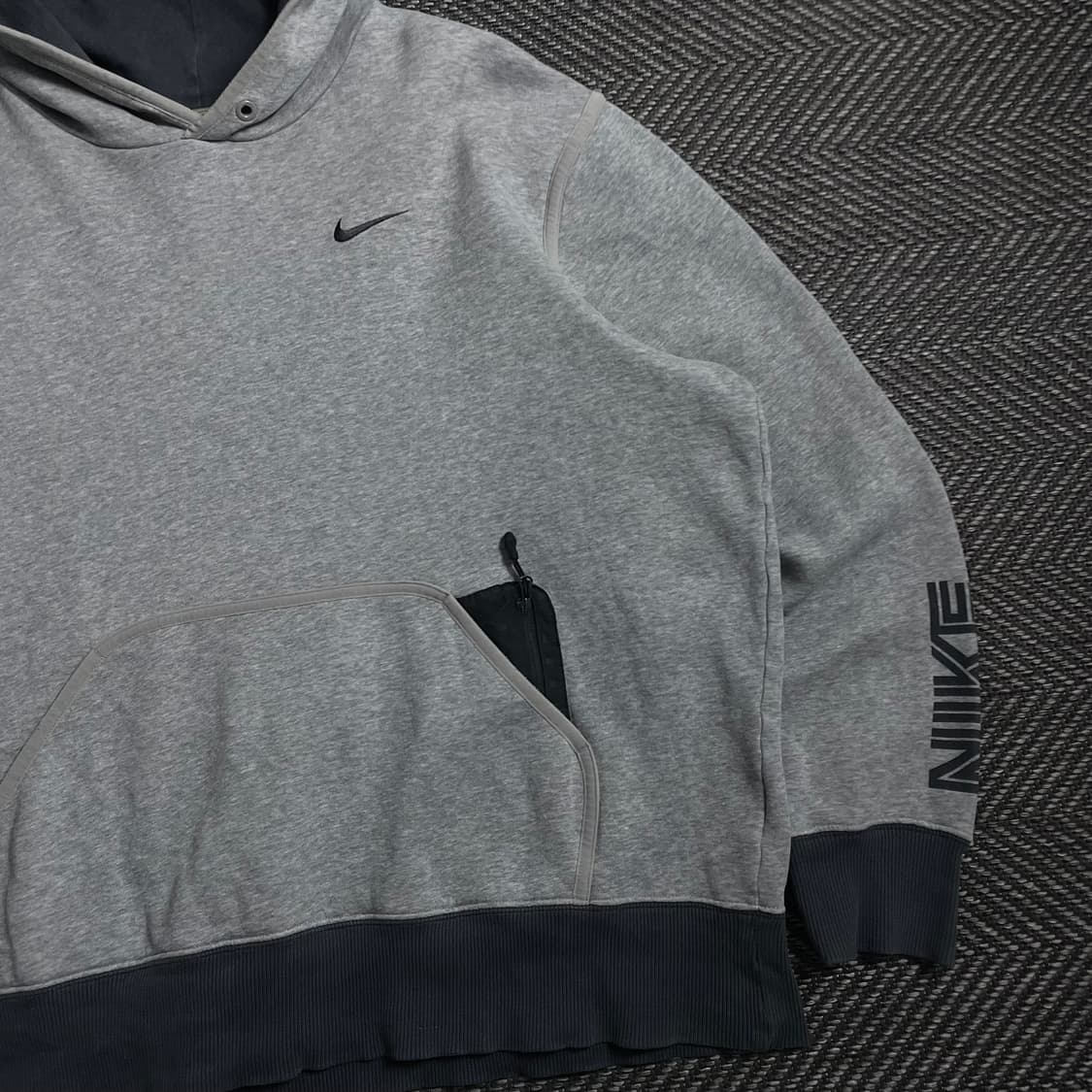 00s 나이키 올드스쿨 디테일 그레이 후드 티셔츠y 4291 상품이미지3