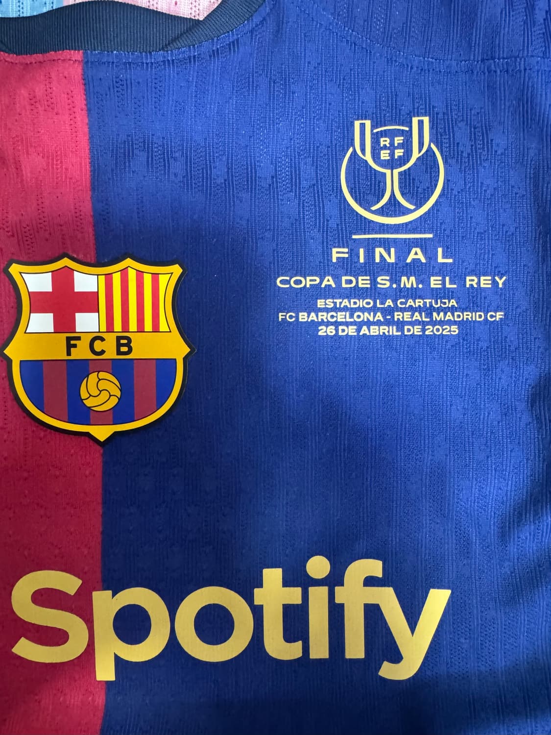 24-25 정품 어센틱 바르셀로나 페드리 홈 코파델레이 우승 유니폼 상품이미지5