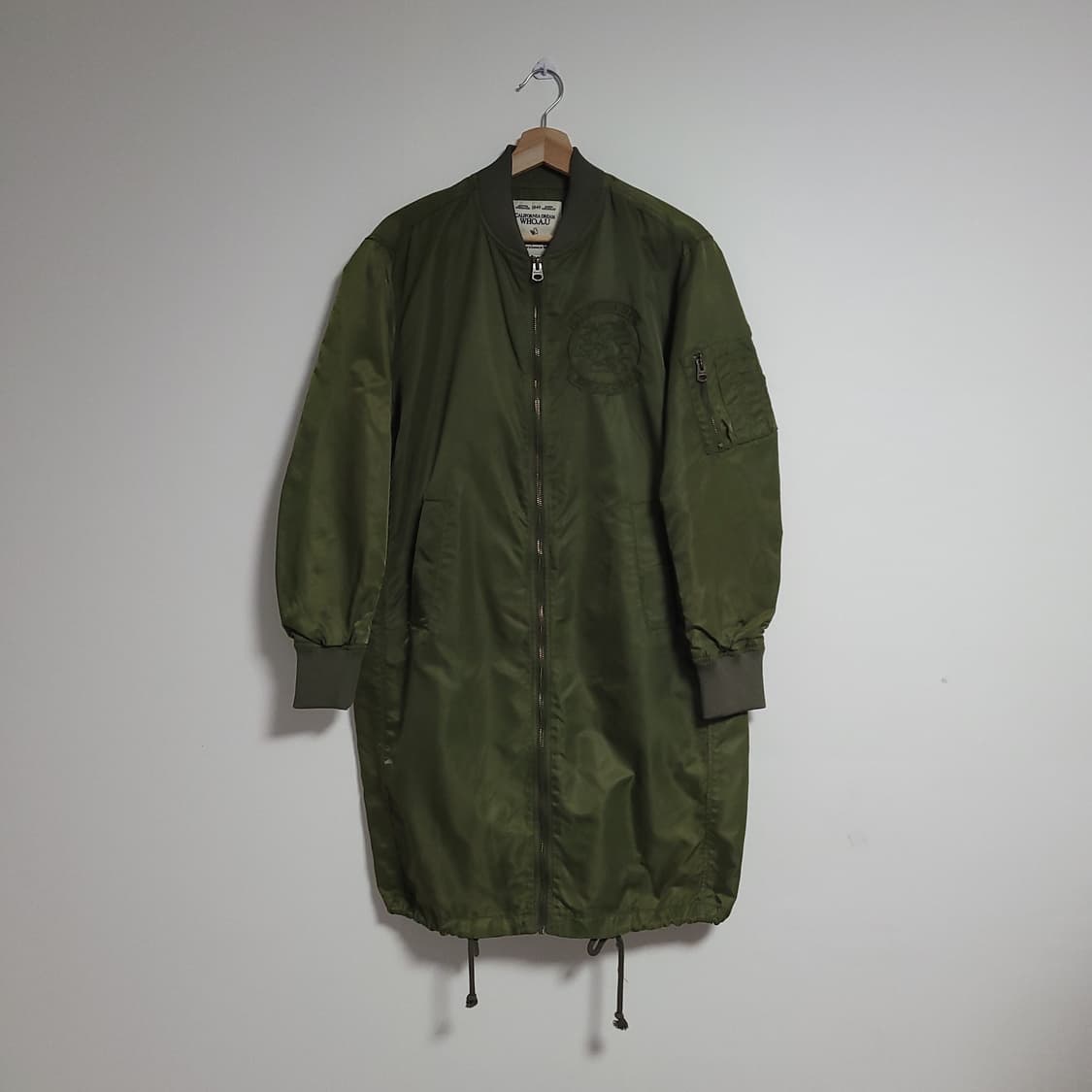 (S) WHO.AU 후아유 여성 롱 MA-1 야상 점퍼 카키 상품이미지1