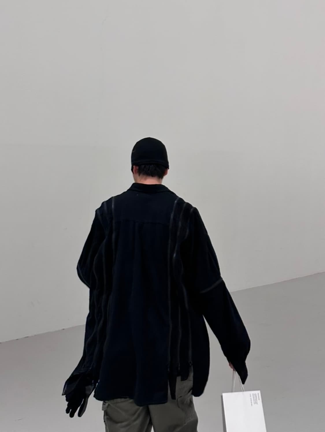 Rebuild by Needles 7cut Zip 와이드 셔츠 블랙 상품이미지2