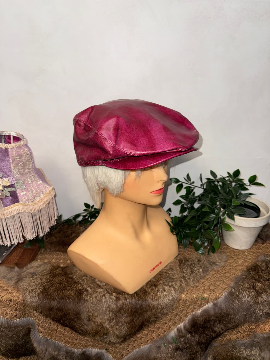 Cherry pink painted hunting cap 상품이미지3