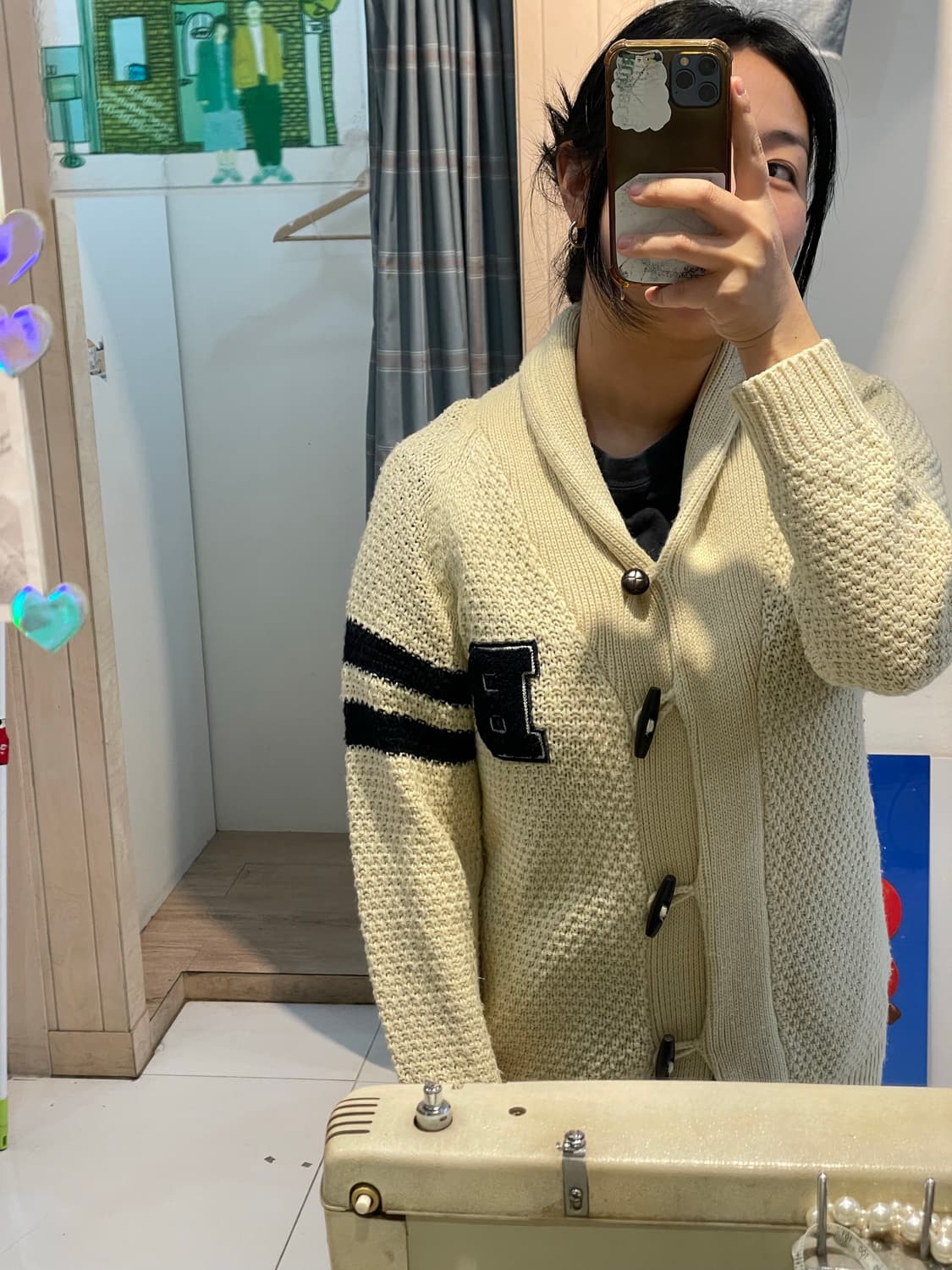 BIG BILL 숄카라 떡볶이버튼 가디건 상품이미지2