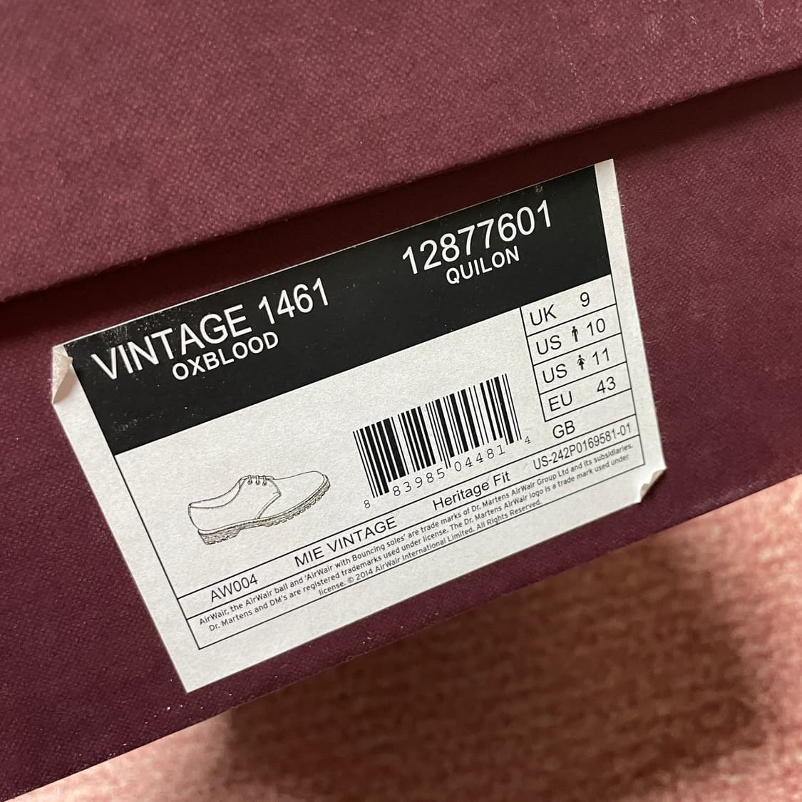 영국제 닥터마틴 1461 옥스블러드 상품이미지5