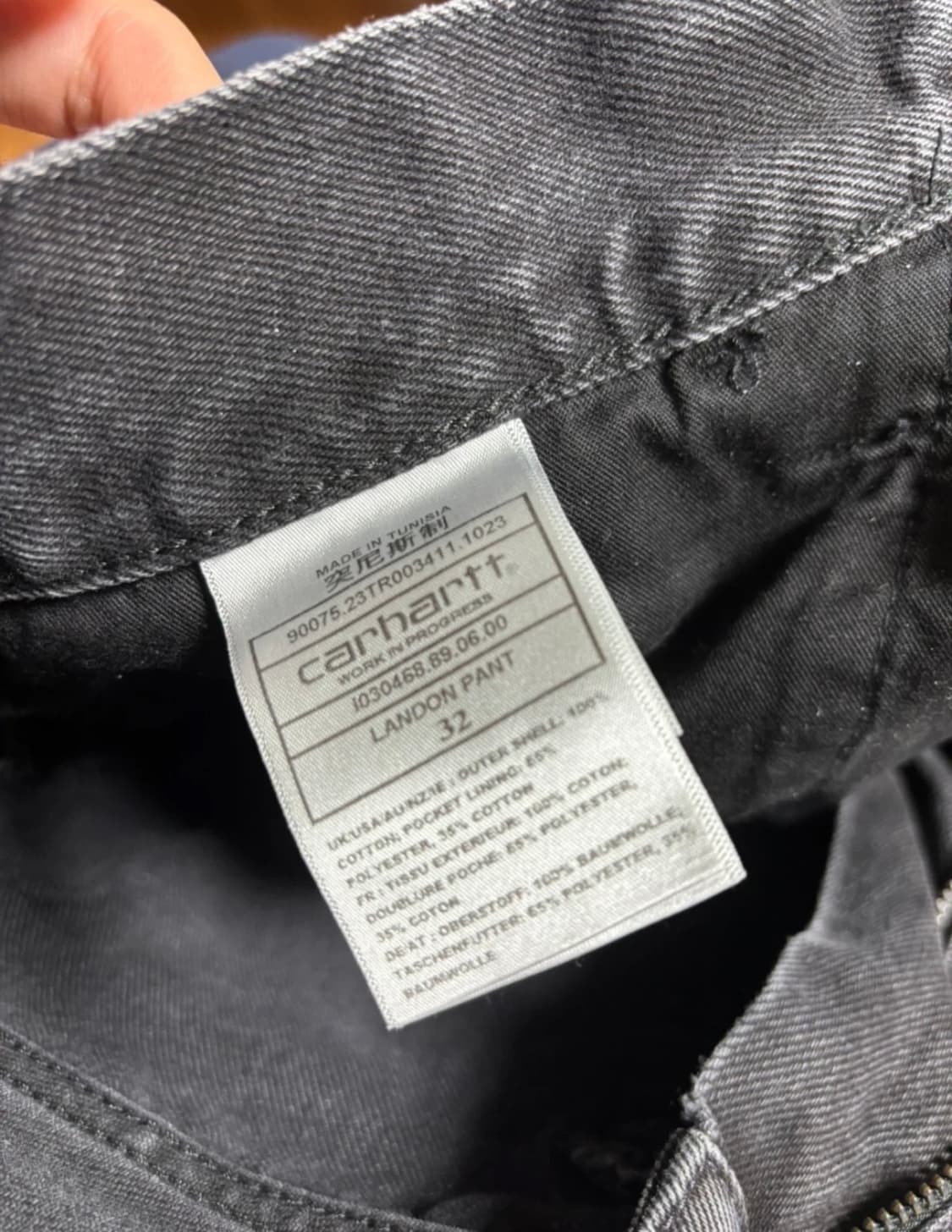 칼하트 랜던 와이드 데님 블랙 색상 32사이즈 상품이미지2