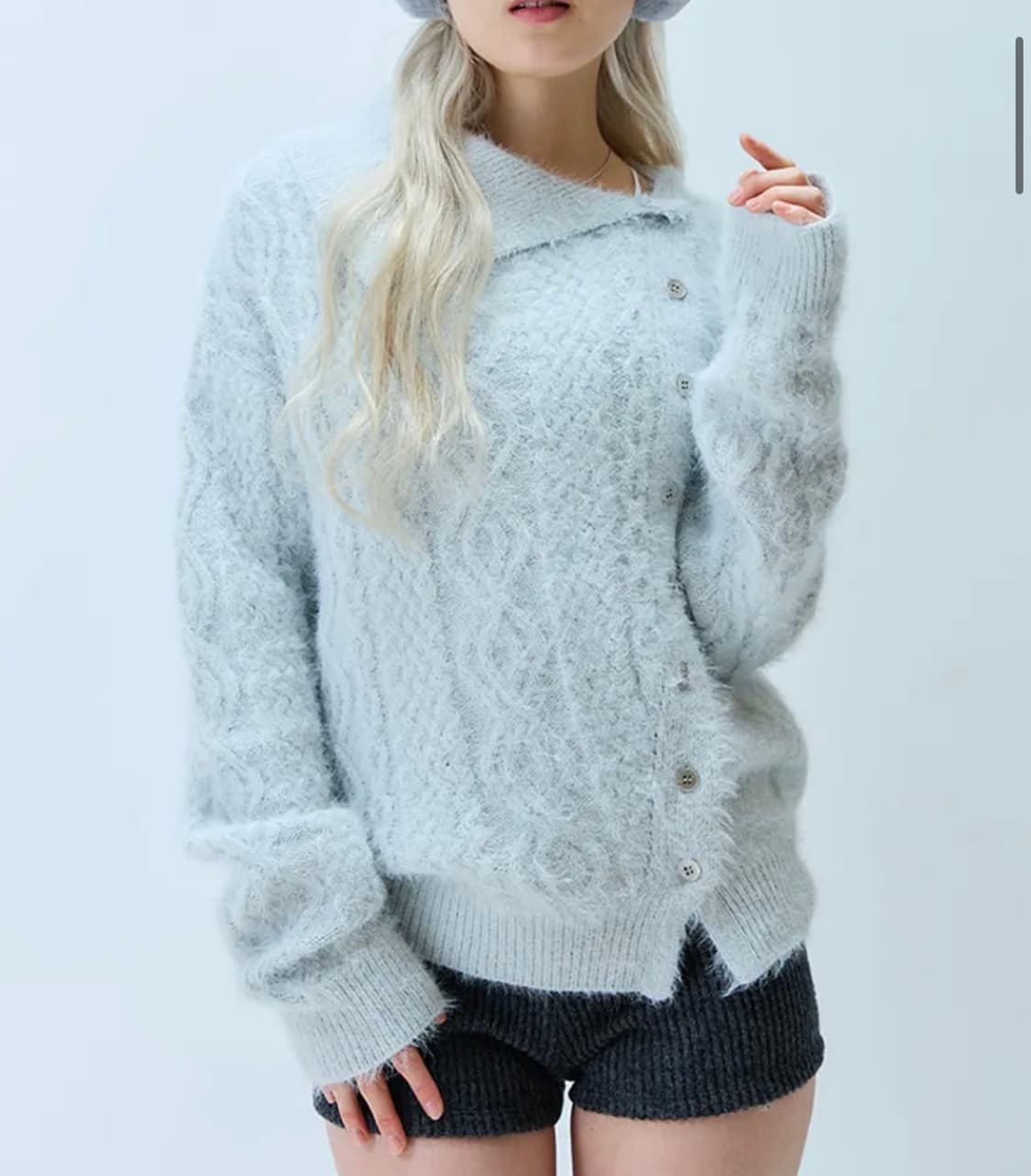 라티젠 L21 CLOUD CABLE KNIT(SKY BLUE) 상품이미지1