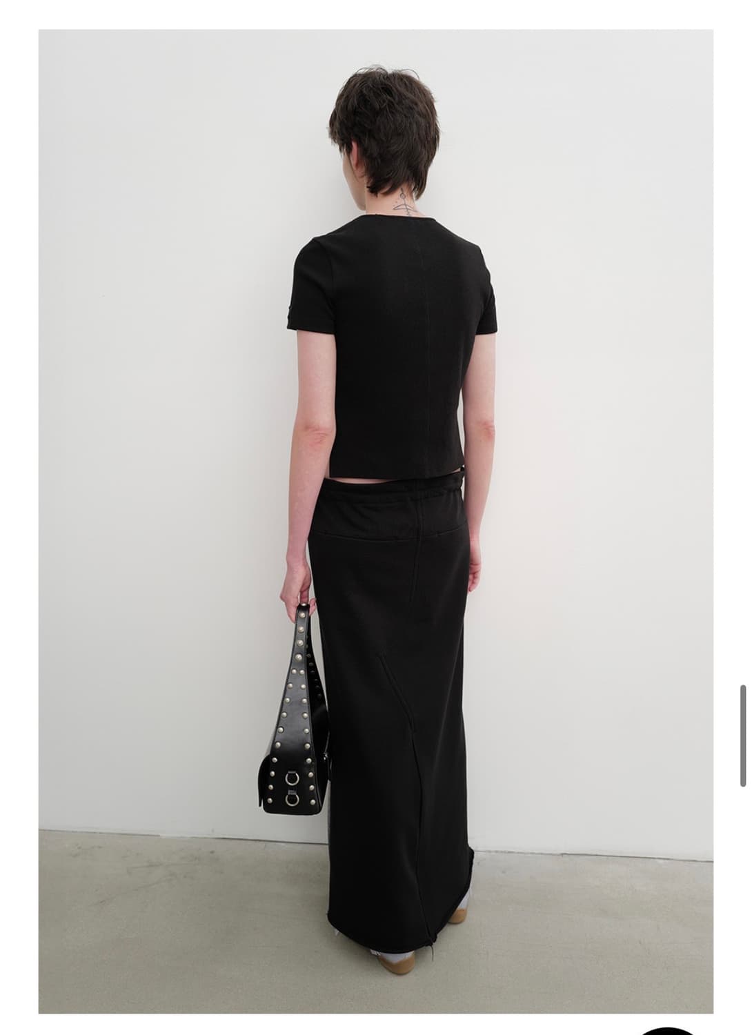 오픈와이와이FRONT JEAN EFFECT JERSEY SKIRT, BL 상품이미지3
