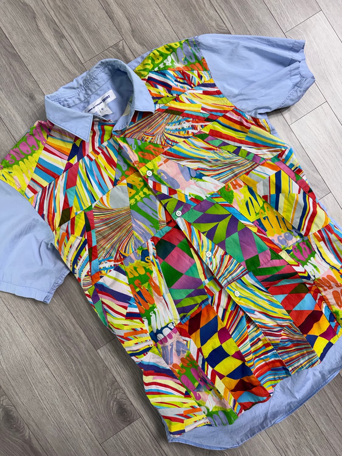 꼼데가르송 패치워크 반팔 셔츠 상품이미지2