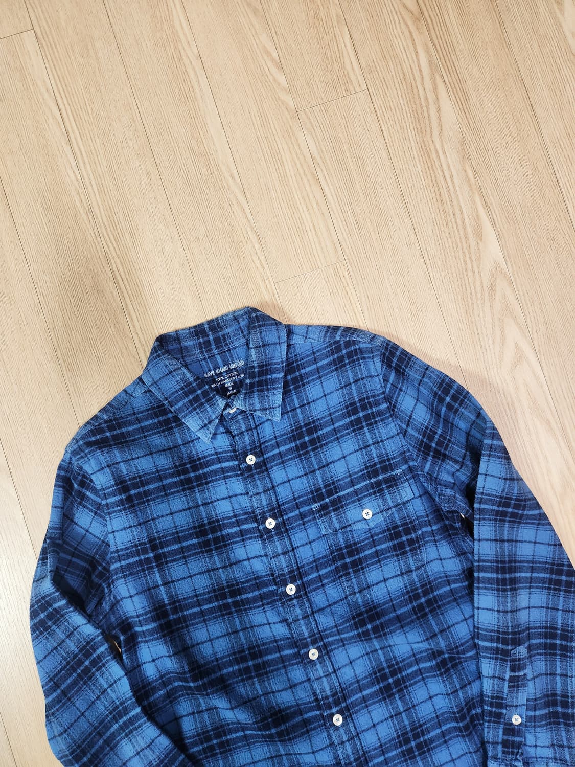 SAVE KHAKI UNITED 블루 체크 플란넬 셔츠 상품이미지2