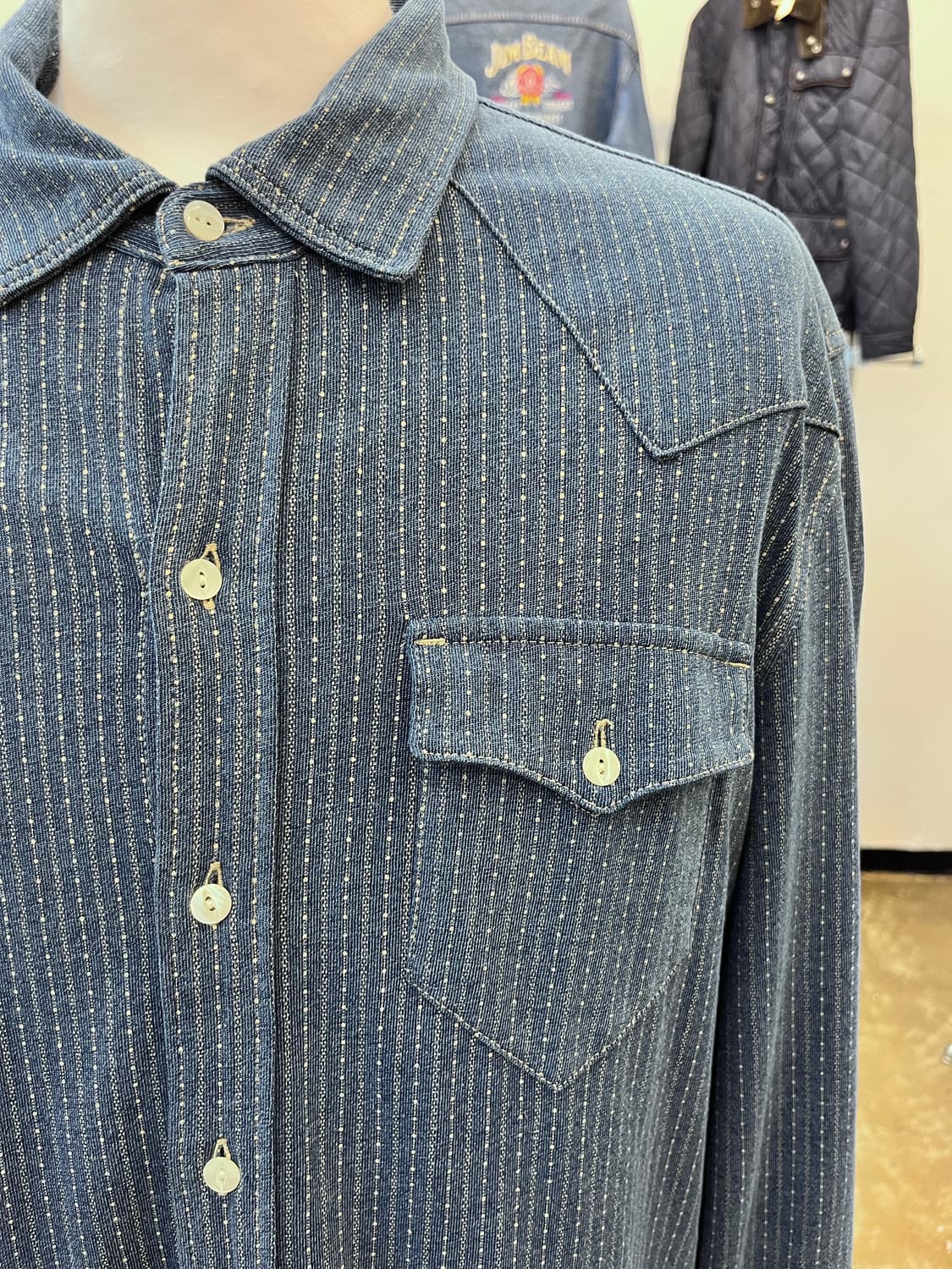 RRL 더블알엘 웨스턴 데님 스트라이프 셔트 상품이미지4