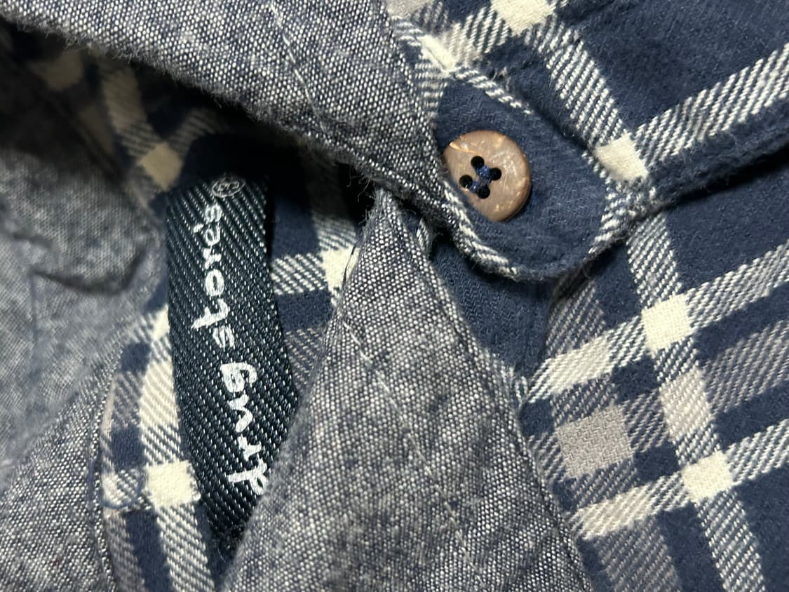 너드 대장 드럭스토어 캐릭터 네이비 체크셔츠 니혼진 상품이미지3