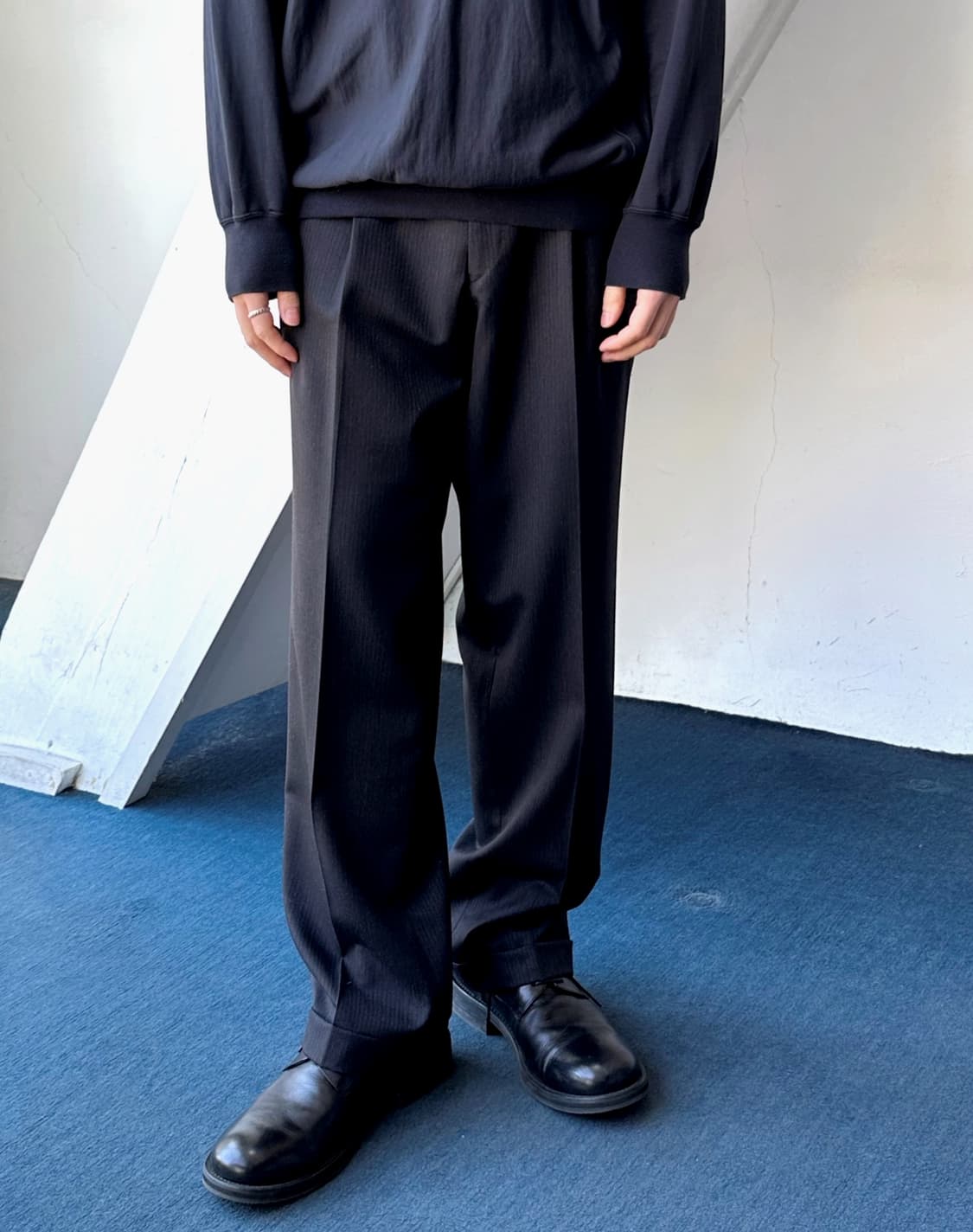 1 pleats light wool wide straight slacks 상품이미지4