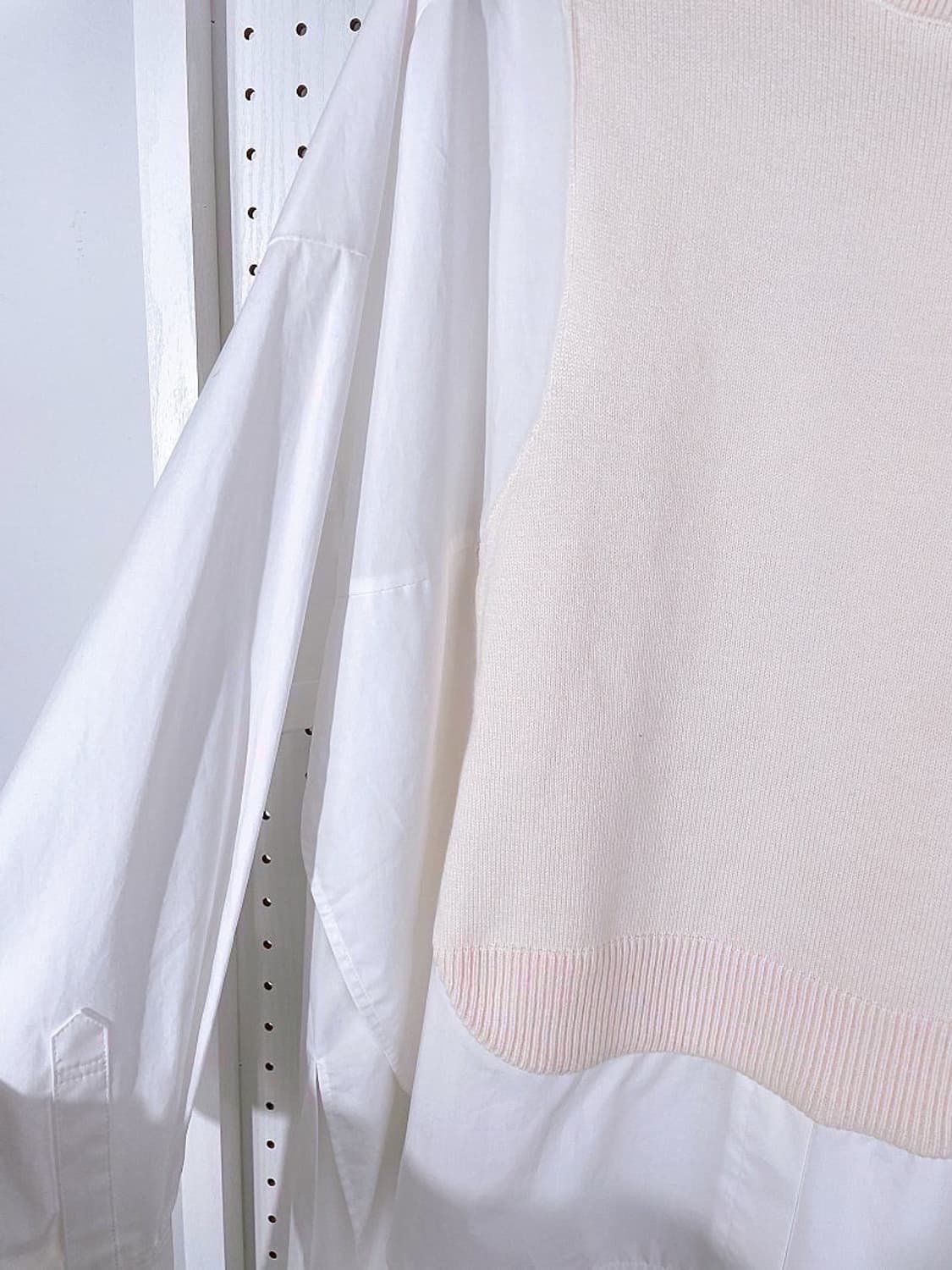 (정품/새상품) 엔폴드 여성 화이트 베이지 니트 셔츠 블라우스 상품이미지3