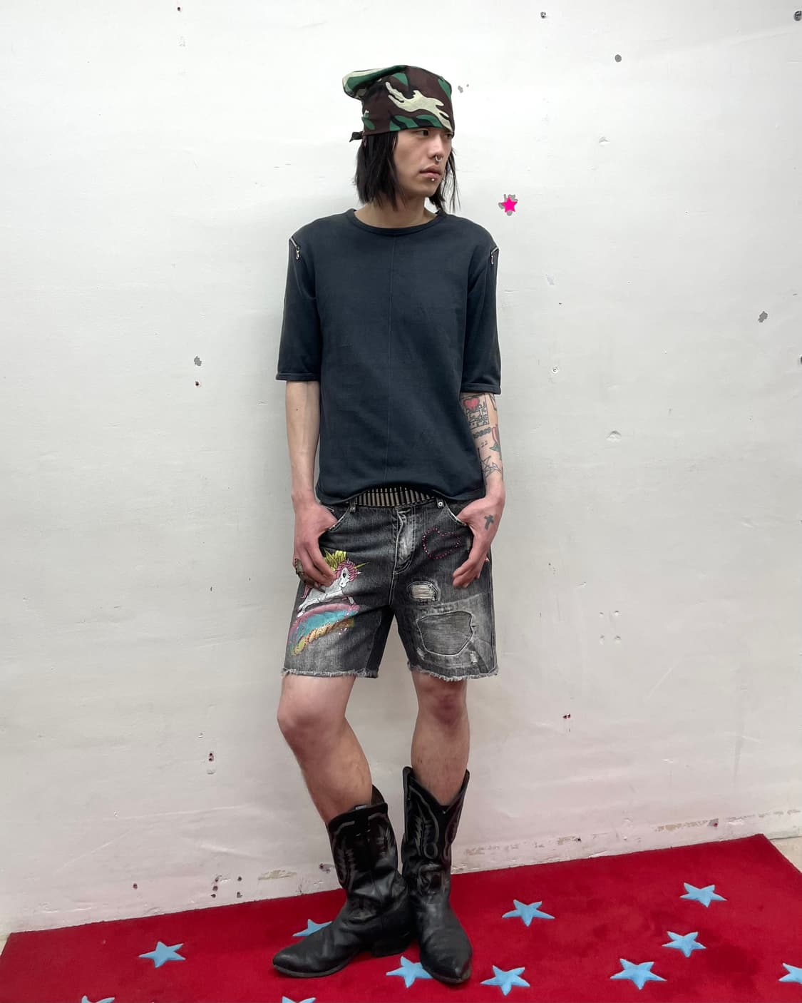 shoulder zipper gray T-shirt 상품이미지6
