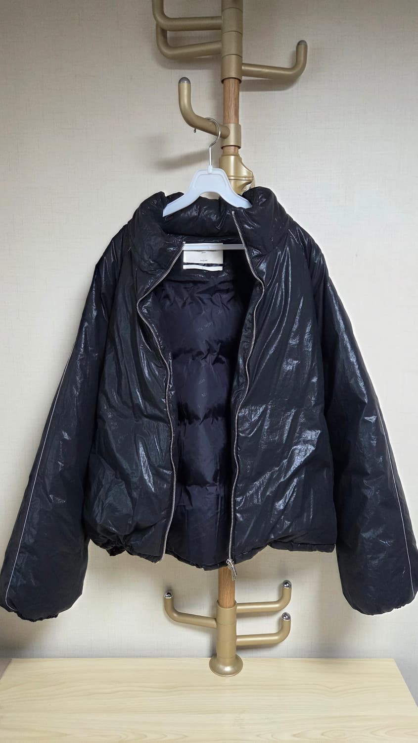 마뗑킴 마뗑 로고 코팅 다운 점퍼 블랙 L 상품이미지2