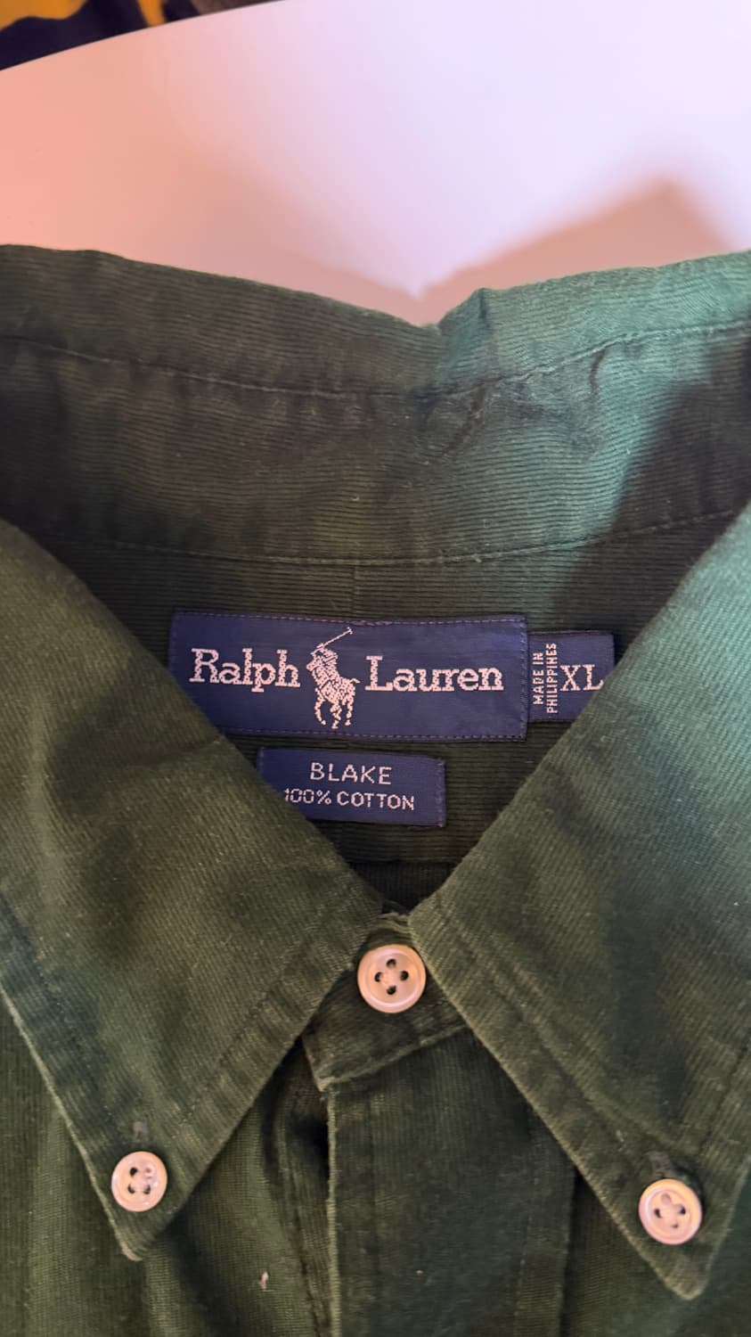 폴로 랄프로렌 코듀로이 셔츠 그린 빅사이즈 상품이미지4