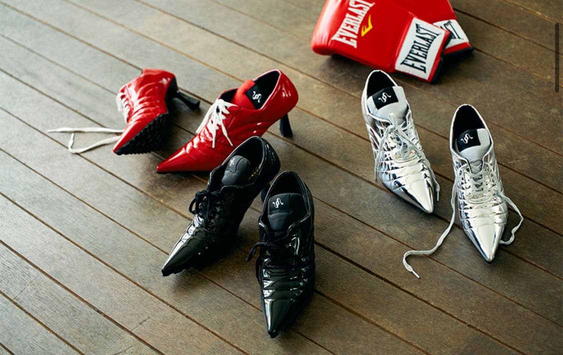 11일까지판매)씨미즈 복싱 에나멜 레이스업 스켈레토힐(블랙) 225 상품이미지4