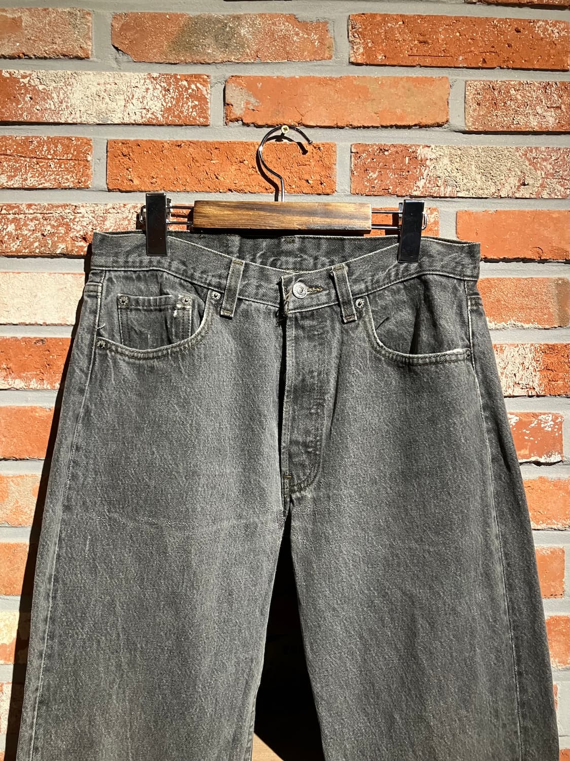 80s USA 빈티지 리바이스 501 블랙 데님 팬츠 상품이미지3