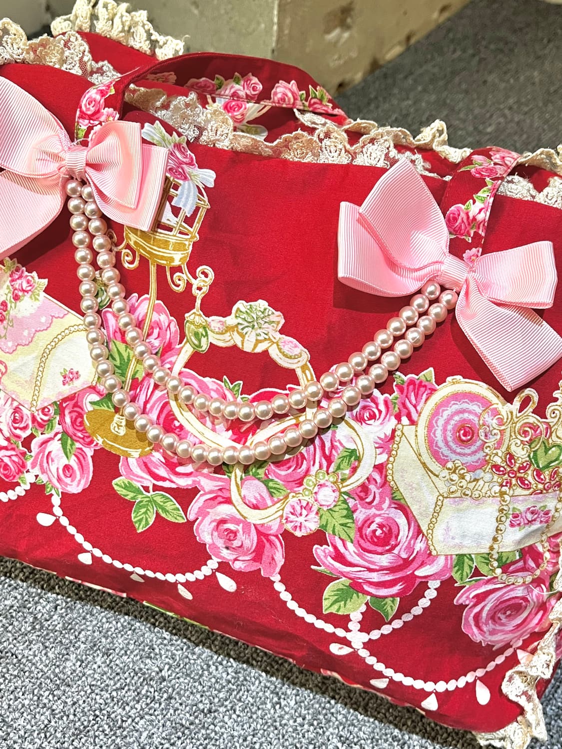 바디라인 펄 리본 백 상품이미지5