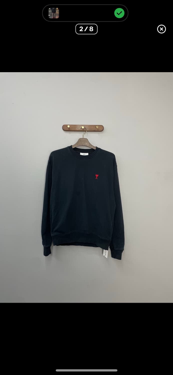 아미 하트로고 블랙 맨투맨 A3435 상품이미지2