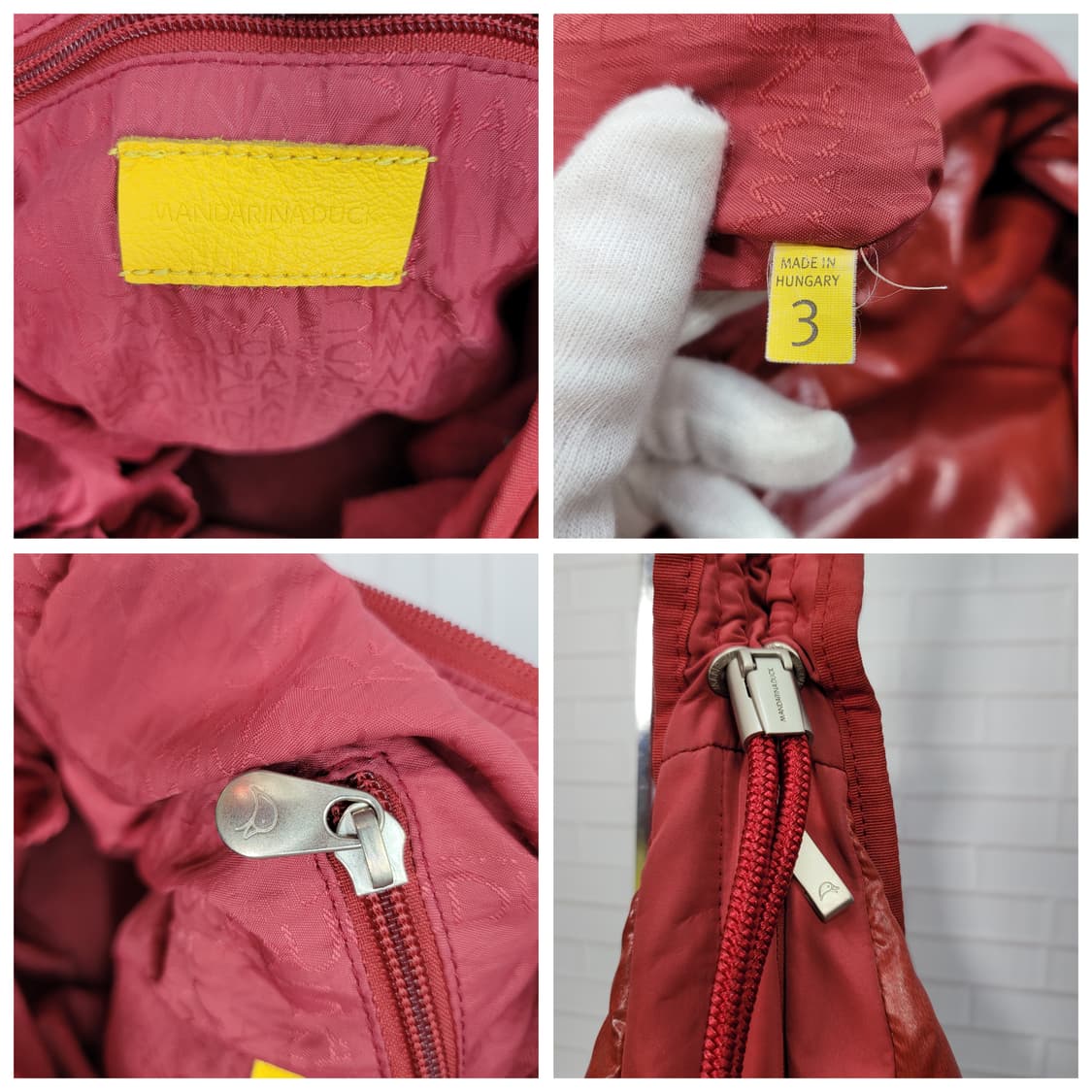 만다리나덕 유광 레드 셔링 호보백 숄더백 토트백 크로스백 상품이미지10