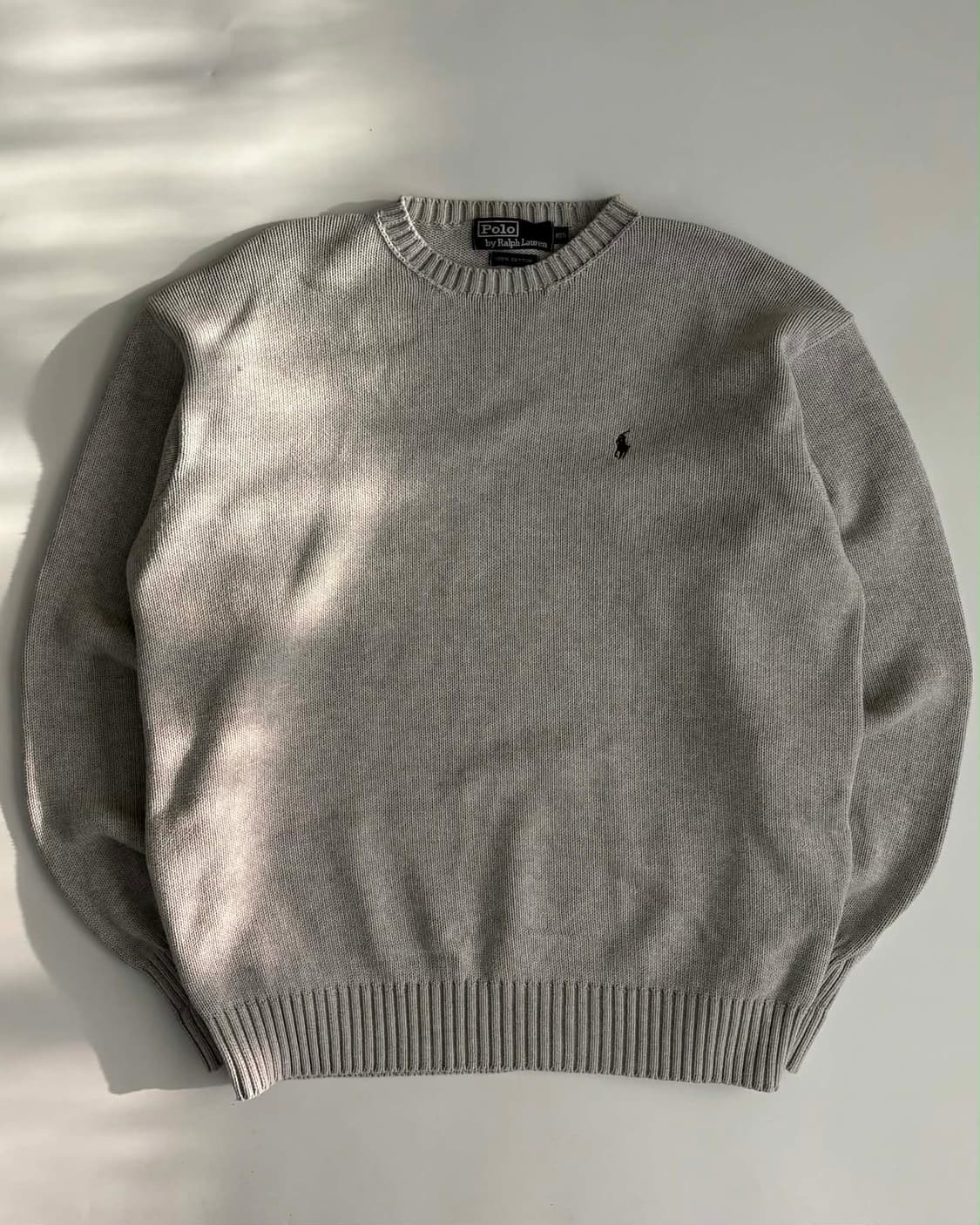 [105] 폴로 랄프로렌 그레이 코튼 크루넥 니트 스웨터 상품이미지1