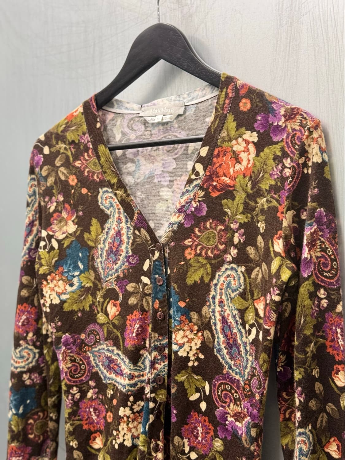 Max mara 막스마라 페이즐리 패턴 프린트 브이넥 가디건 상품이미지2