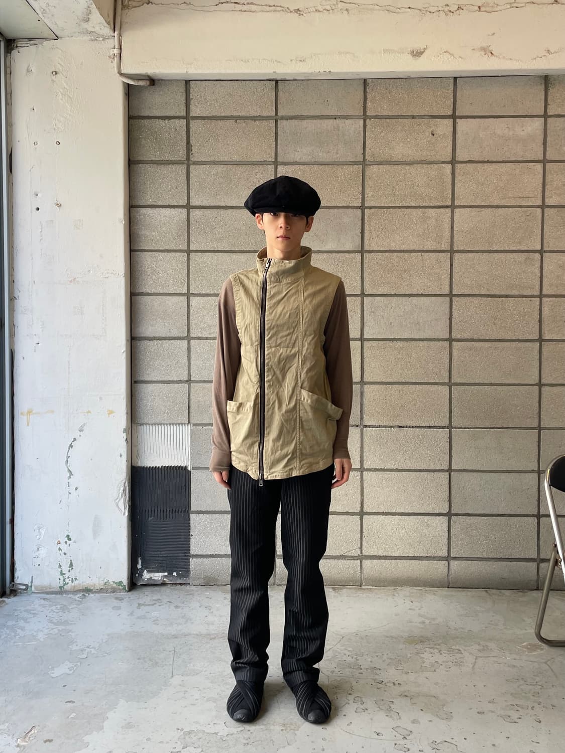 립반윙클 비대칭 집업 베스트 상품이미지2