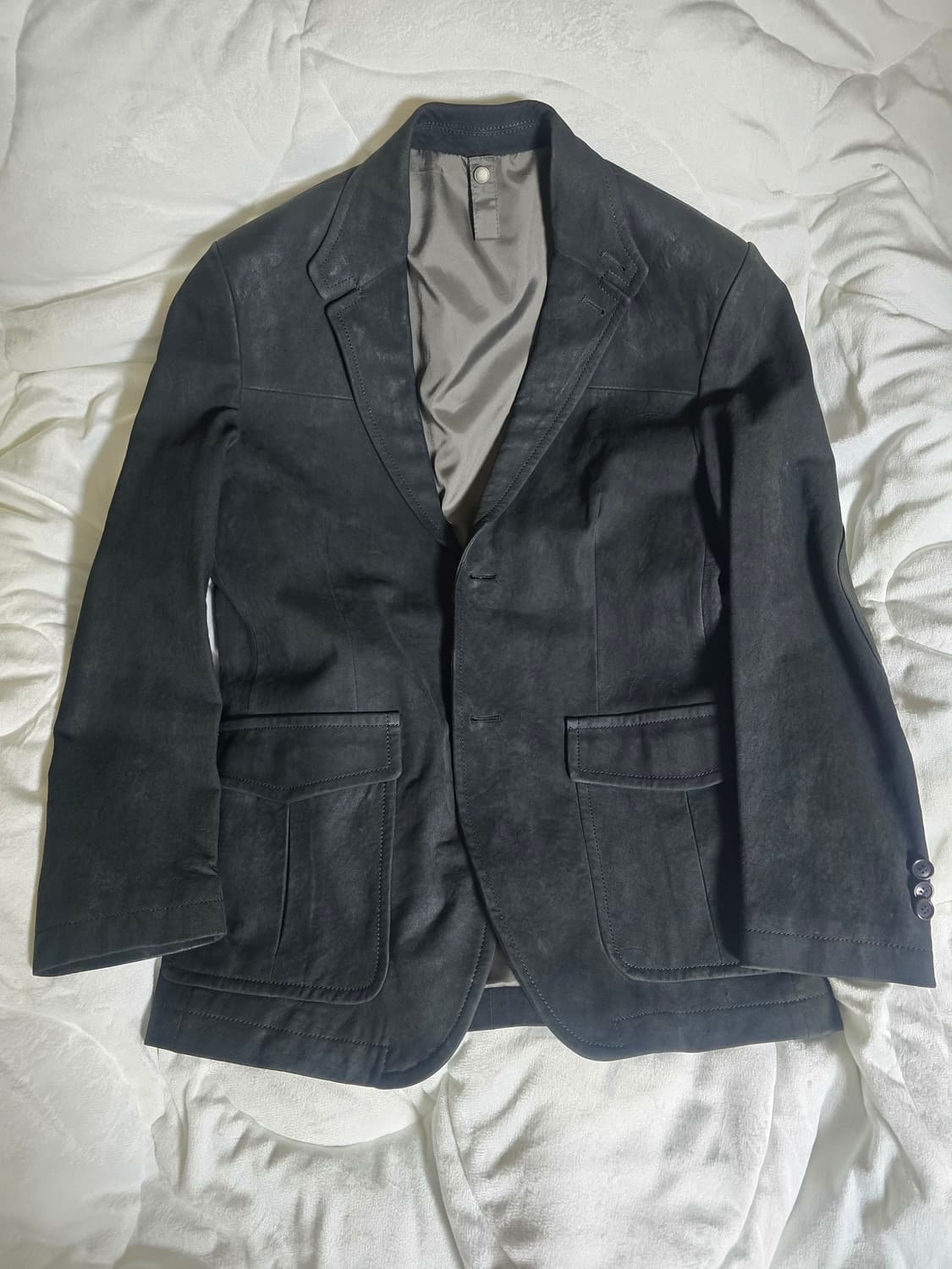 헨리코튼 천연 양가죽 헌팅 스웨이드자켓(95사이즈) 상품이미지3